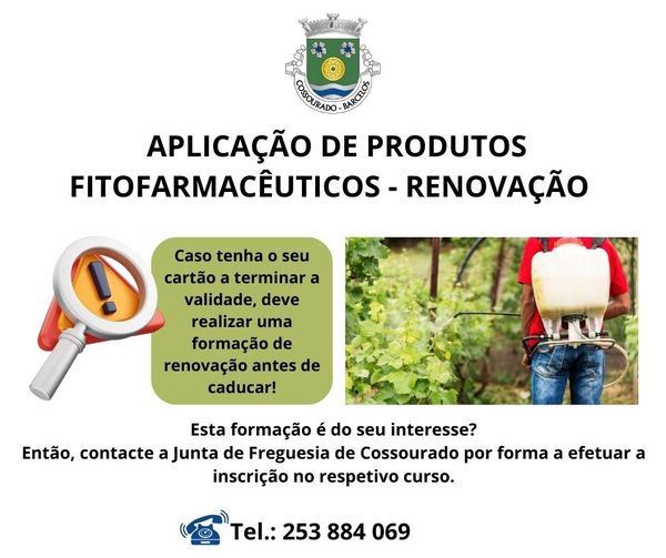Curso de Aplicador de Produtos Fitofarmacêuticos - Renovação Curso de Aplicador de Produtos Fitofarmacêuticos - Renovação
