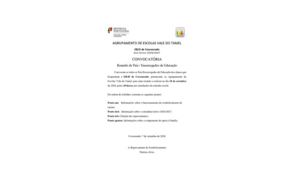 Convocat&oacute;ria Escolar EB/JI