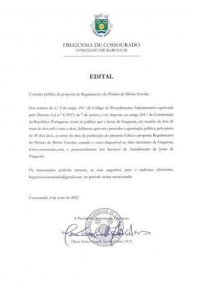 Edital - Consulta Pública Edital - Consulta Pública
