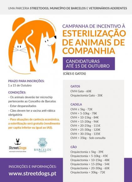 ESTERILIZAÇÃO DE ANIMAIS DE COMPANHIA ESTERILIZAÇÃO DE ANIMAIS DE COMPANHIA